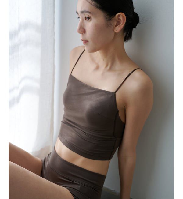 EMILYWEEK「《追加2》リヨセルクロップド Vバックブラキャミソール」|インナー|ブラウン