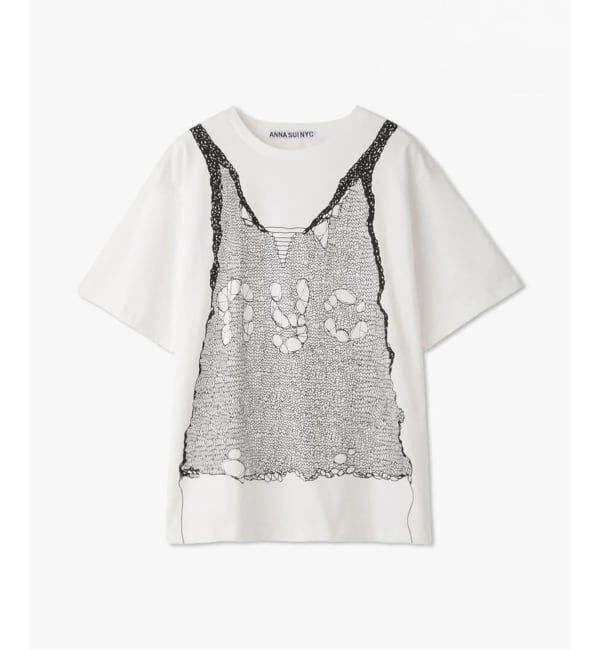 JOINT WORKS「ANNA SUI NYC / アナスイエヌワイシー トロンプルイユプリントビッグTシャツ」|Tシャツ・カットソー|ホワイト