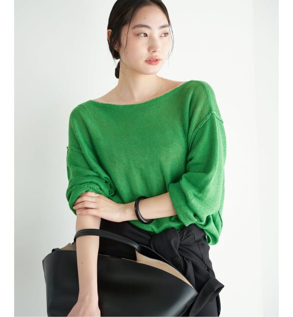 Plage「《予約》brillante loose プルオーバー」|ニット・セーター|グリーン