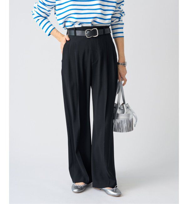 IENA「《追加2》TA/PL ジョーゼットタックワイドパンツ」|スラックス|