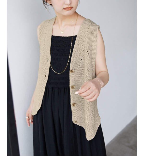 SLOBE IENA「《追加》ニットジレ」|ニット・セーター|ベージュ