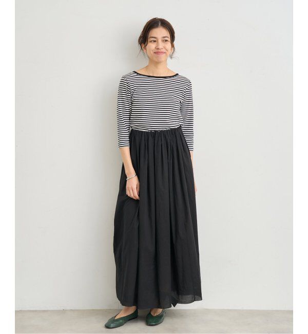 IENA「ATON/エイトン 別注 SUVIN FRAISE ボートネック ボーダーTシャツ」|Tシャツ・カットソー|