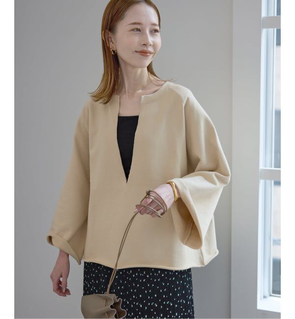 SLOBE IENA「裏毛スキッパープルオーバー」|スウェット・ジャージ|