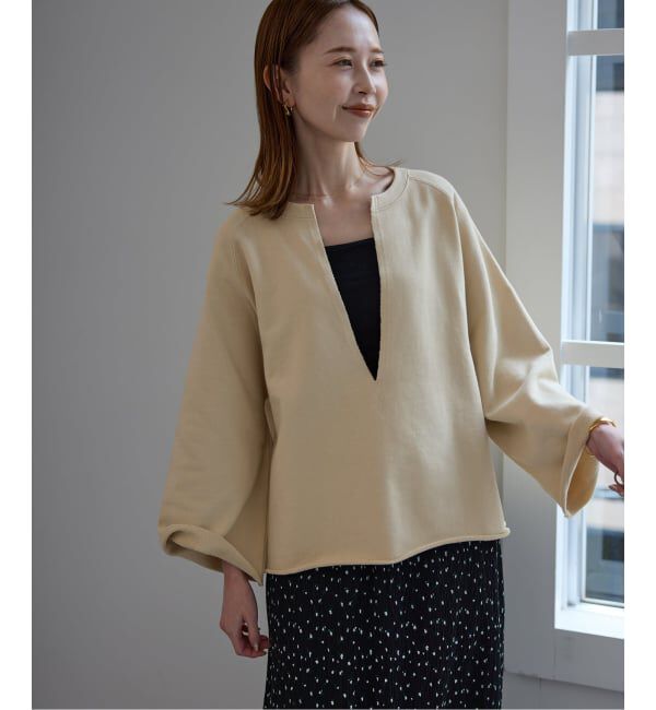 SLOBE IENA「裏毛スキッパープルオーバー」|スウェット・ジャージ|