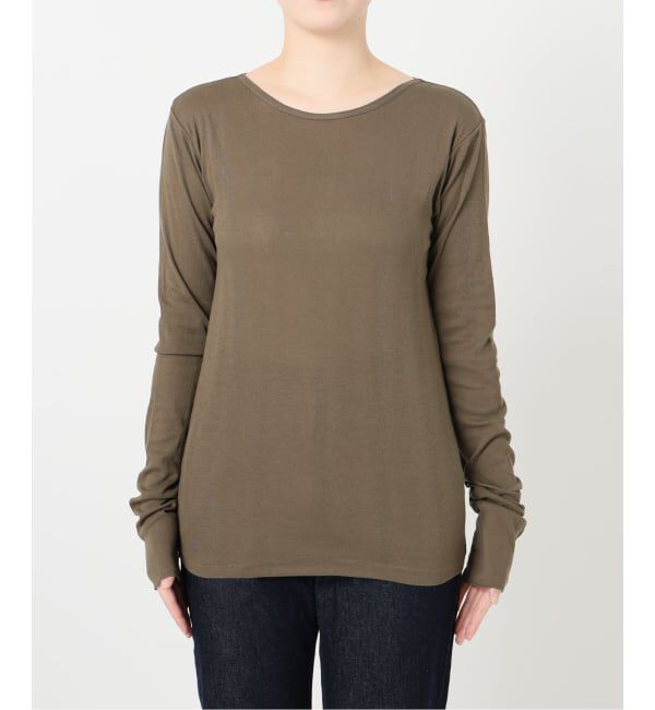 SLOBE IENA「《追加8》miller SLOBE別注 SHEER RIB クルーネック」|Tシャツ・カットソー|