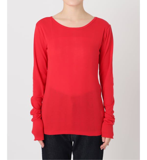 SLOBE IENA「《追加8》miller SLOBE別注 SHEER RIB クルーネック」|Tシャツ・カットソー|