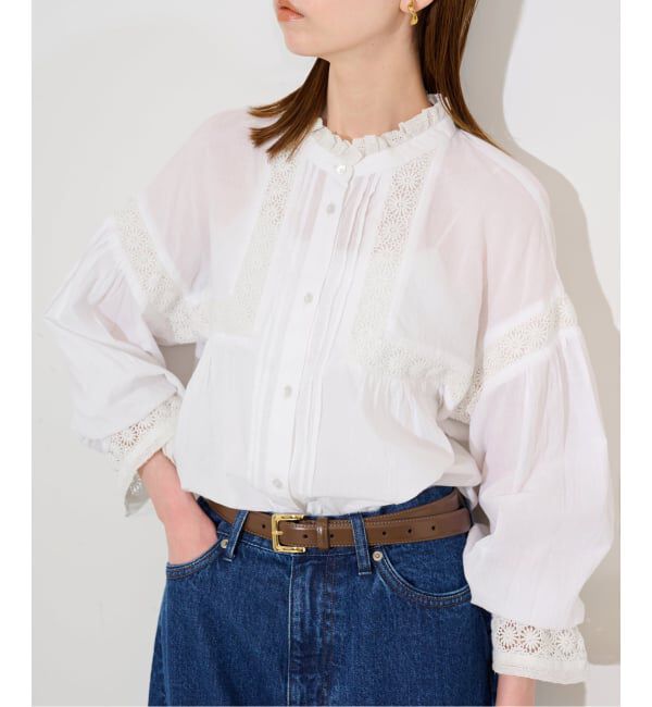 SLOBE IENA「コットンレースフリルブラウス」|シャツ・ブラウス|