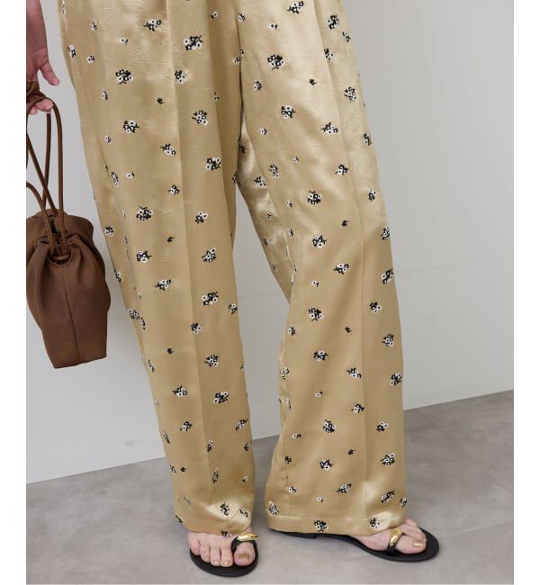 SLOBE IENA「flower刺繍サテンイージーパンツ」|その他|