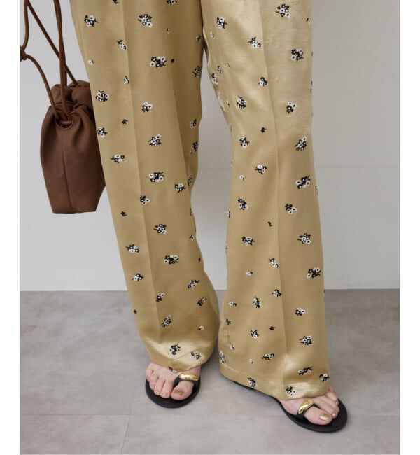 SLOBE IENA「flower刺繍サテンイージーパンツ」|その他|