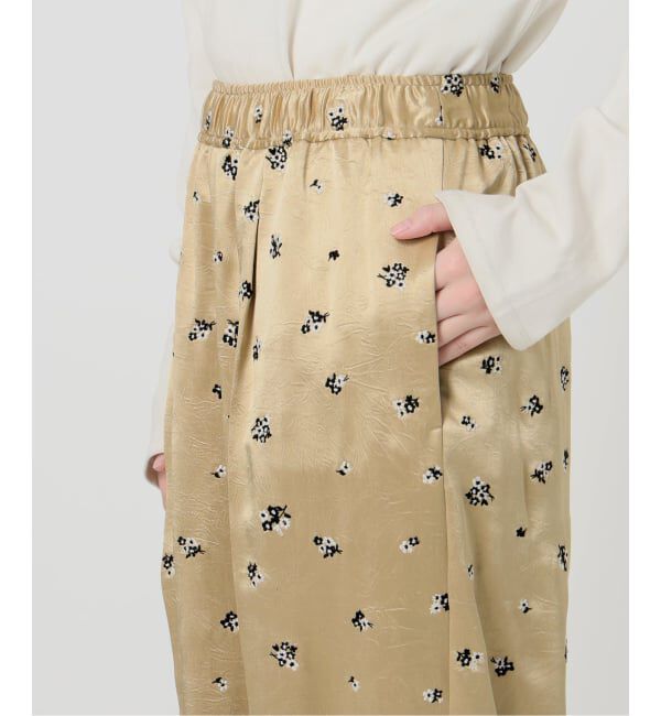SLOBE IENA「flower刺繍サテンイージーパンツ」|その他|