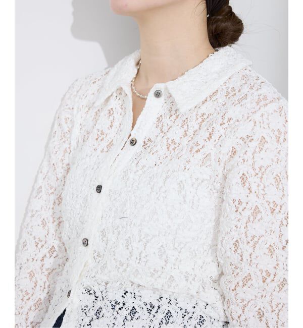 IENA「Flowerストレッチレース ポロシャツ」|Tシャツ・カットソー|