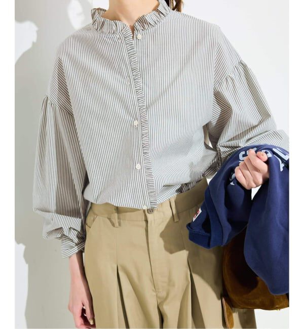 SLOBE IENA「《追加2》ミニフリルブラウス」|シャツ・ブラウス|