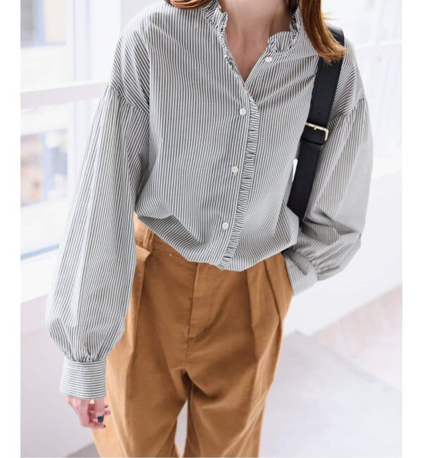 SLOBE IENA「《追加2》ミニフリルブラウス」|シャツ・ブラウス|