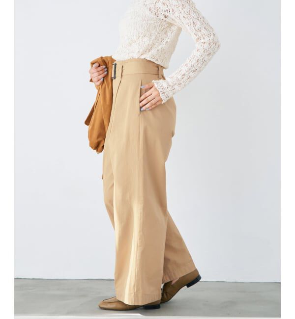 IENA「ベルテッドチノパンツ」|チノ|