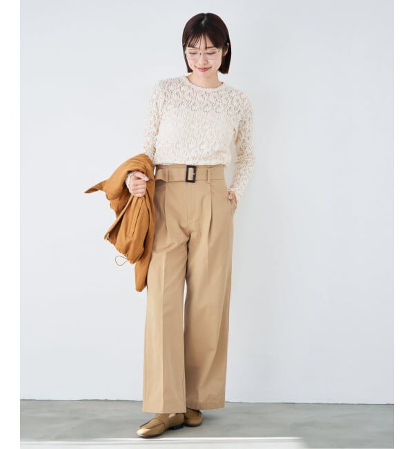 IENA「ベルテッドチノパンツ」|チノ|