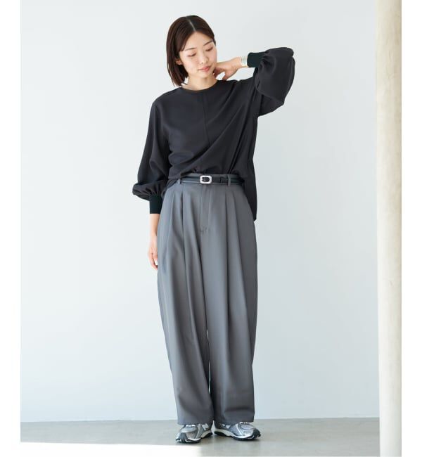 IENA「《予約》クルーネックシアーリブブラウス」|シャツ・ブラウス|