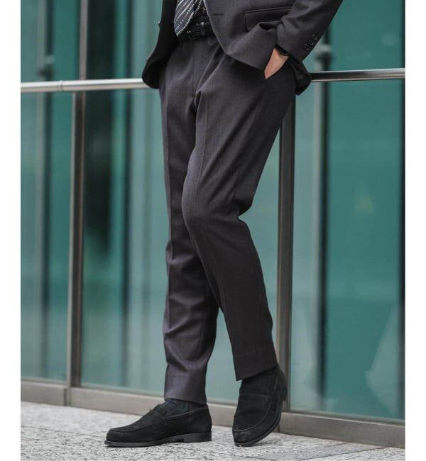 EDIFICE「SUPER 120&rsquo;s ウールサキソニー テーパードパンツ【セットアップ着用可能】」|スラックス|