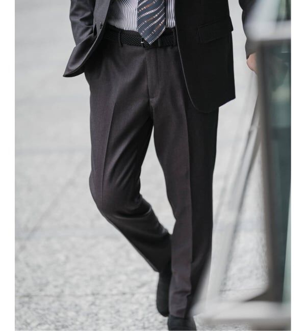 EDIFICE「SUPER 120&rsquo;s ウールサキソニー テーパードパンツ【セットアップ着用可能】」|スラックス|