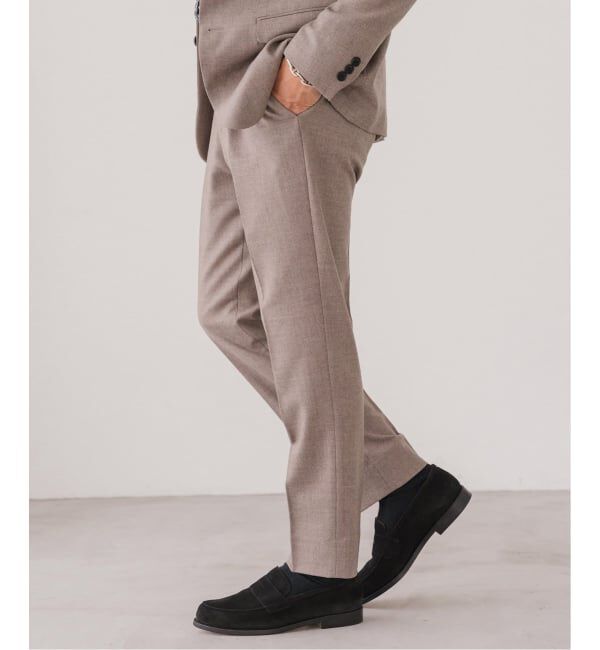EDIFICE「SUPER 120&rsquo;s ウールサキソニー テーパードパンツ【セットアップ着用可能】」|スラックス|
