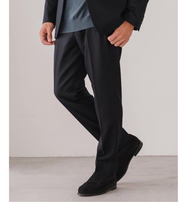 EDIFICE「SUPER 120&rsquo;s ウールサキソニー テーパードパンツ【セットアップ着用可能】」|スラックス|