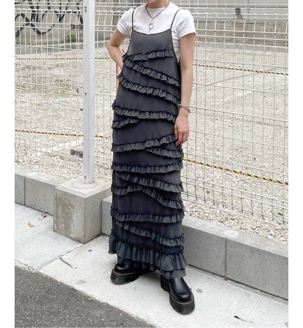 Oriens JOURNAL STANDARD「シアーフリルキャミソールワンピース」|ワンピース|グレー