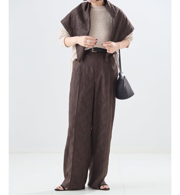 journal standard L'essage「IPEKERフラワー/ペイズリージャガード スカーフ付きパンツ」|その他|ブラウン B