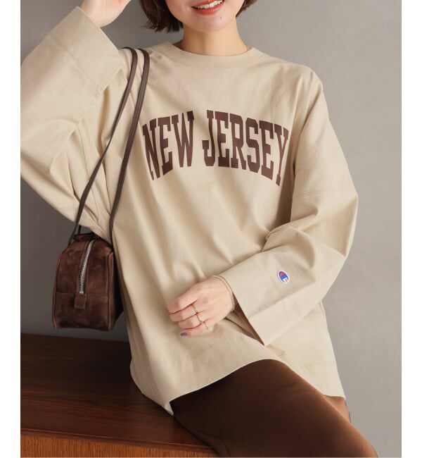 JOURNAL STANDARD relume「別注【Champion/チャンピオン】16s/1 Jersey L/S Bleach Wash：カットソー」|Tシャツ・カットソー|ベージュ