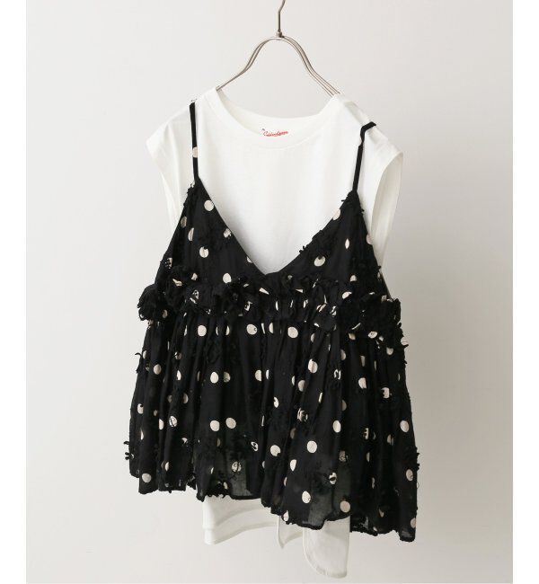 Spick and Span「《追加》crinkle crinkle crinkle 3D embroidery dot camisole CC-2509」|キャミソール|