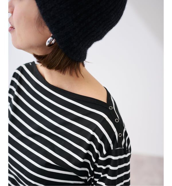 FRAMeWORK「ショルダースナップボーダーTee」|Tシャツ・カットソー|