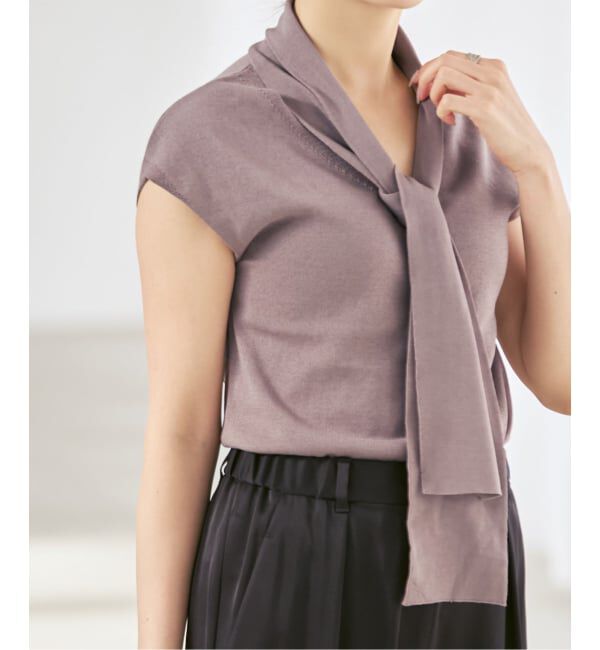 NOBLE「シルクフィールボウタイニット」|ニット・セーター|