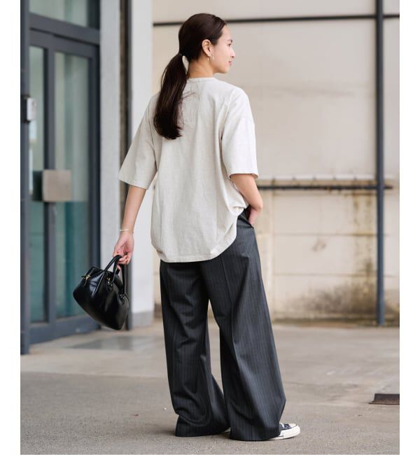FRAMeWORK「TWストライプワイドパンツ」|スラックス|