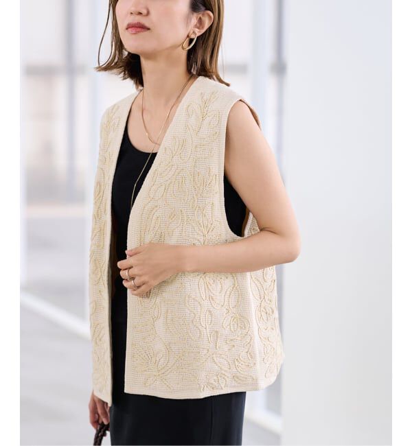 FRAMeWORK「メッシュエンブロイダリーベスト」|ダウンベスト・ベスト|