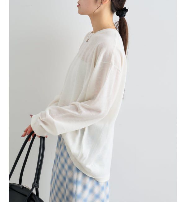 U by SPICK&SPAN「ウォッシャブルシアーオーバーニット」|ニット・セーター|