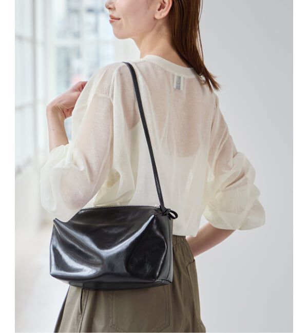 U by SPICK&SPAN「《追加》LOW CLASSIC Lc LEATHER CARAMEL BOXBAG2」|ハンドバッグ|ブラック