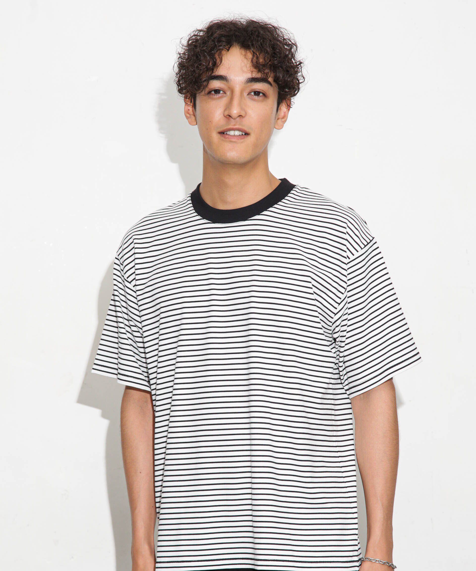 nano･universe「Anti Soaked 汗染み防止ボーダークルーネックT半袖」|Tシャツ・カットソー|