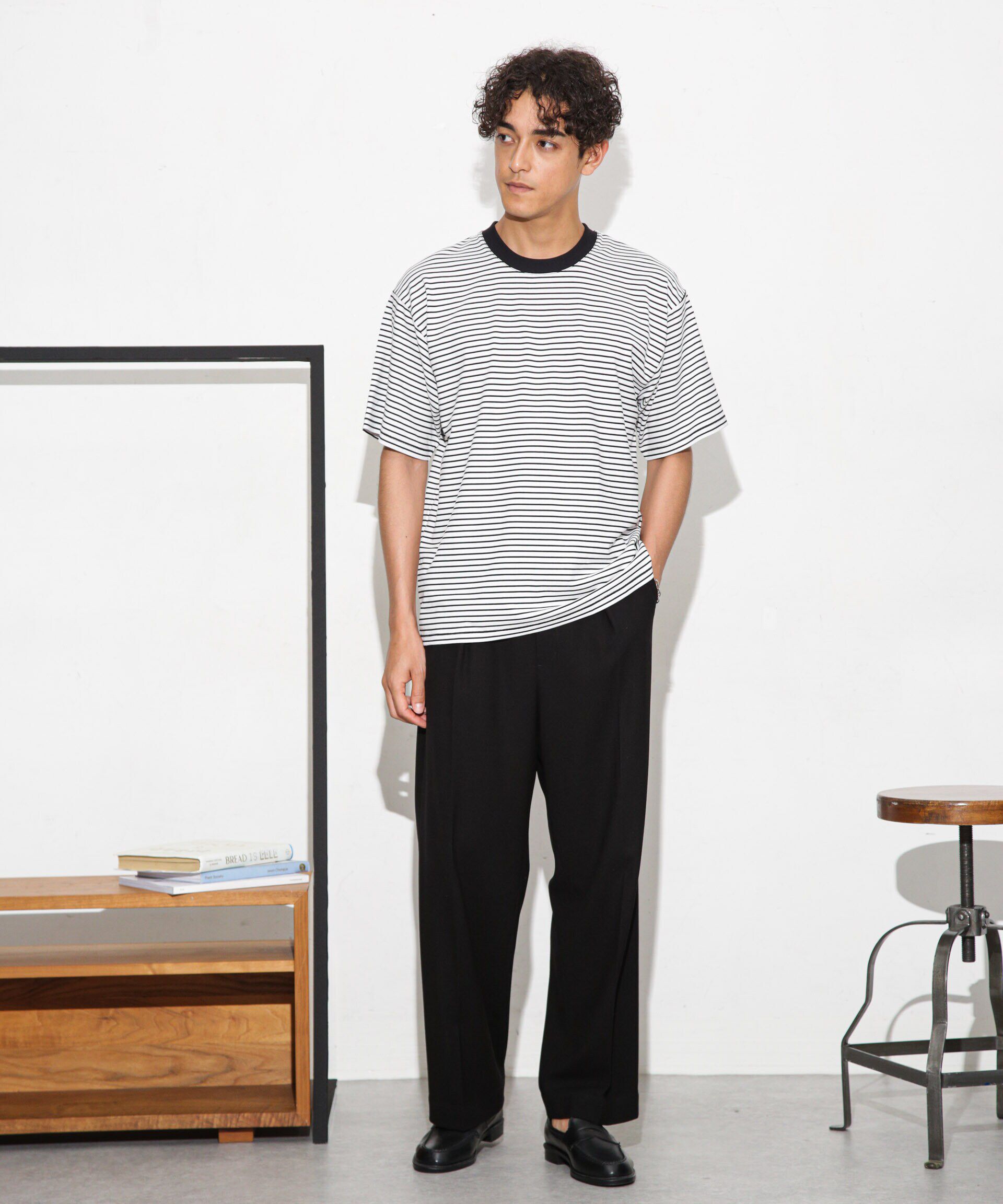 nano･universe「Anti Soaked 汗染み防止ボーダークルーネックT半袖」|Tシャツ・カットソー|