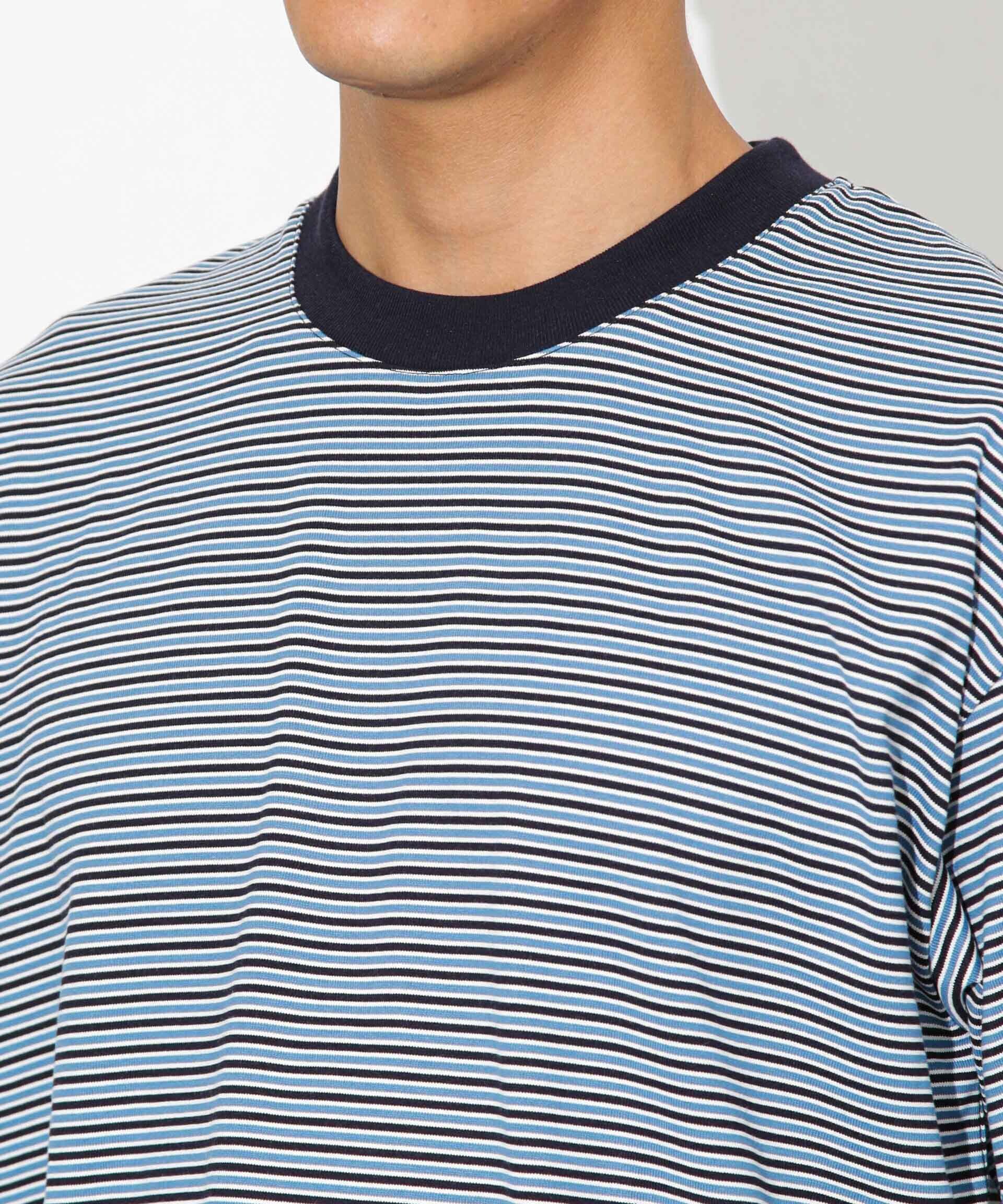 nano･universe「Anti Soaked 汗染み防止ボーダークルーネックT半袖」|Tシャツ・カットソー|