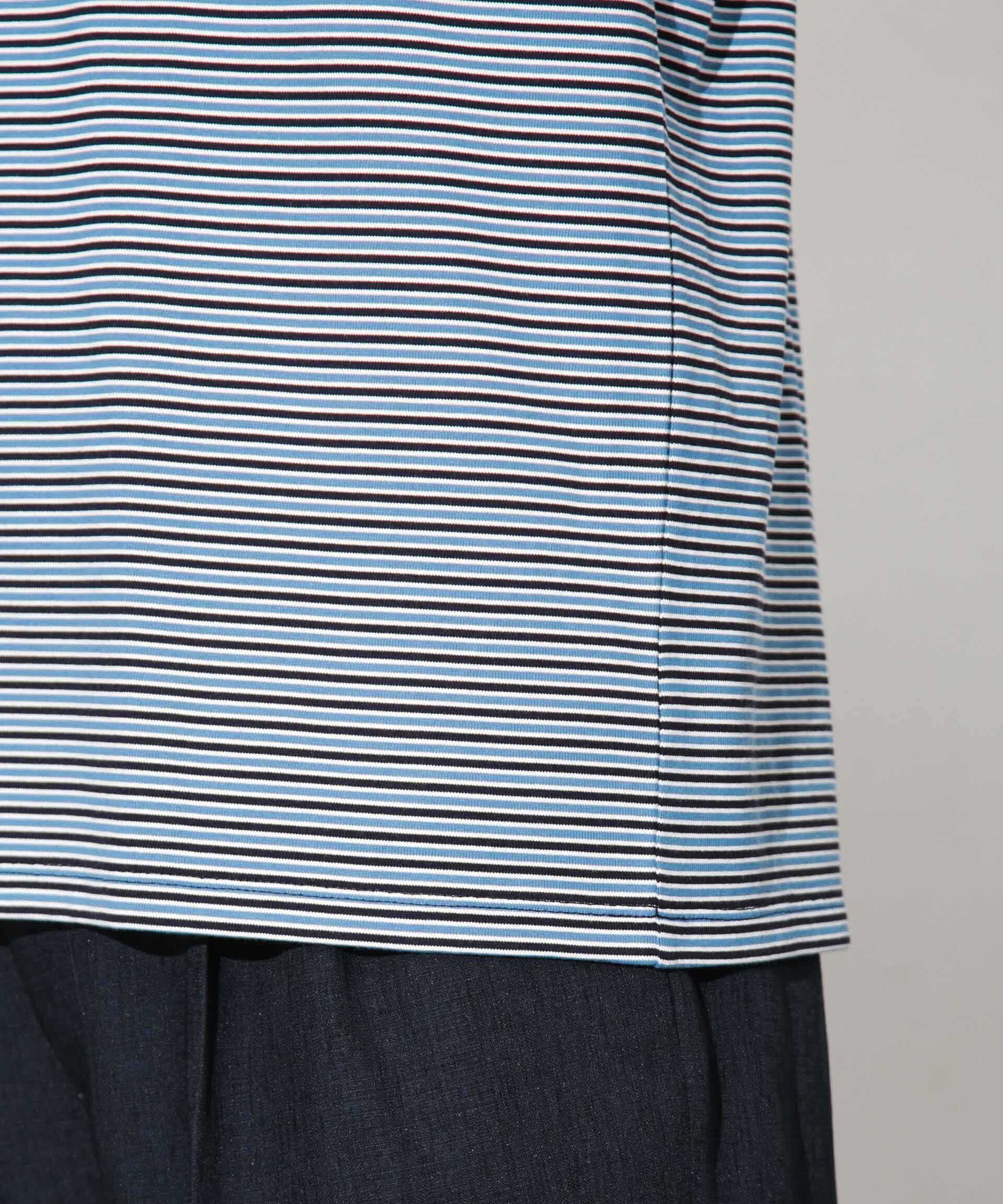 nano･universe「Anti Soaked 汗染み防止ボーダークルーネックT半袖」|Tシャツ・カットソー|