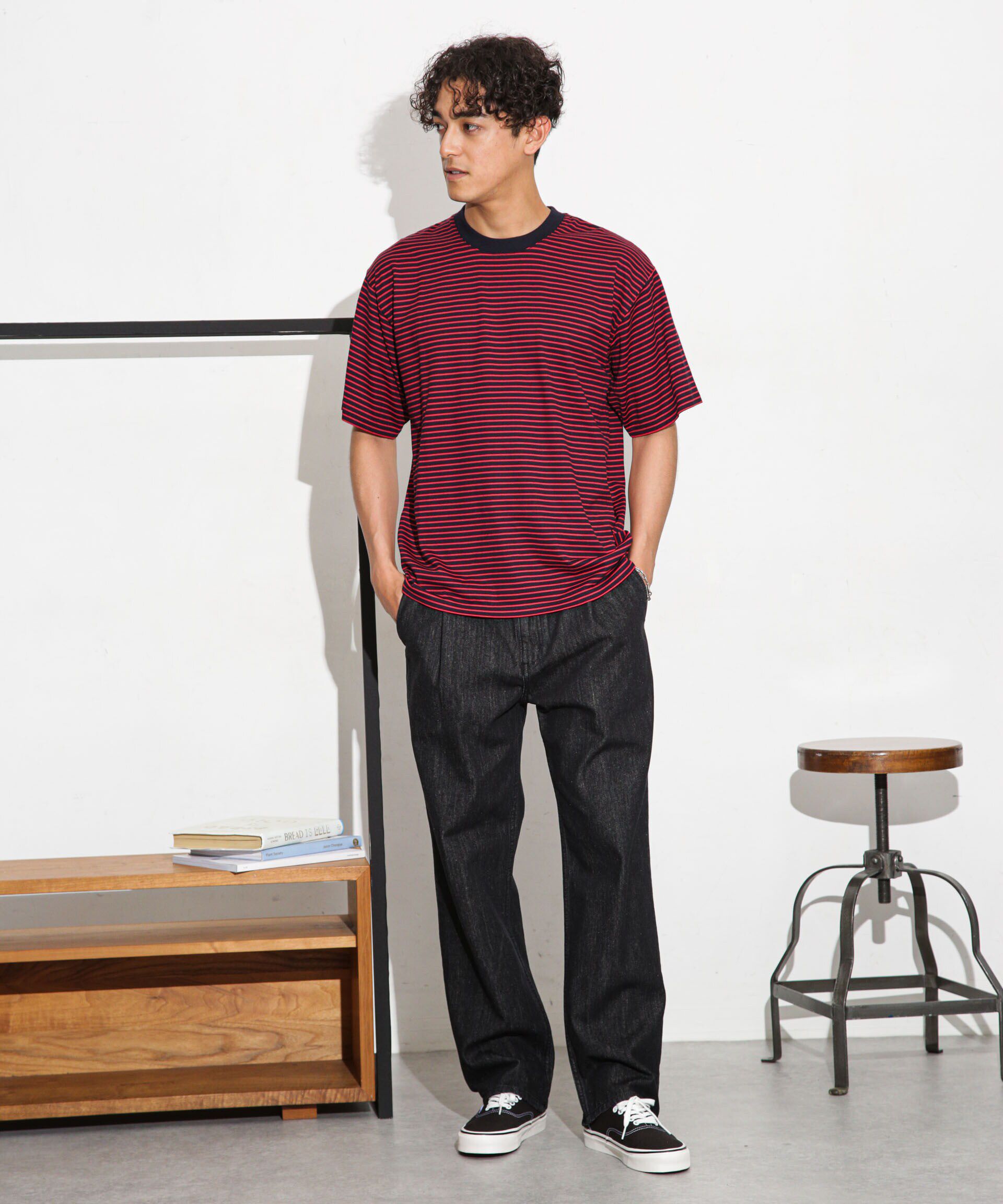 nano･universe「Anti Soaked 汗染み防止ボーダークルーネックT半袖」|Tシャツ・カットソー|