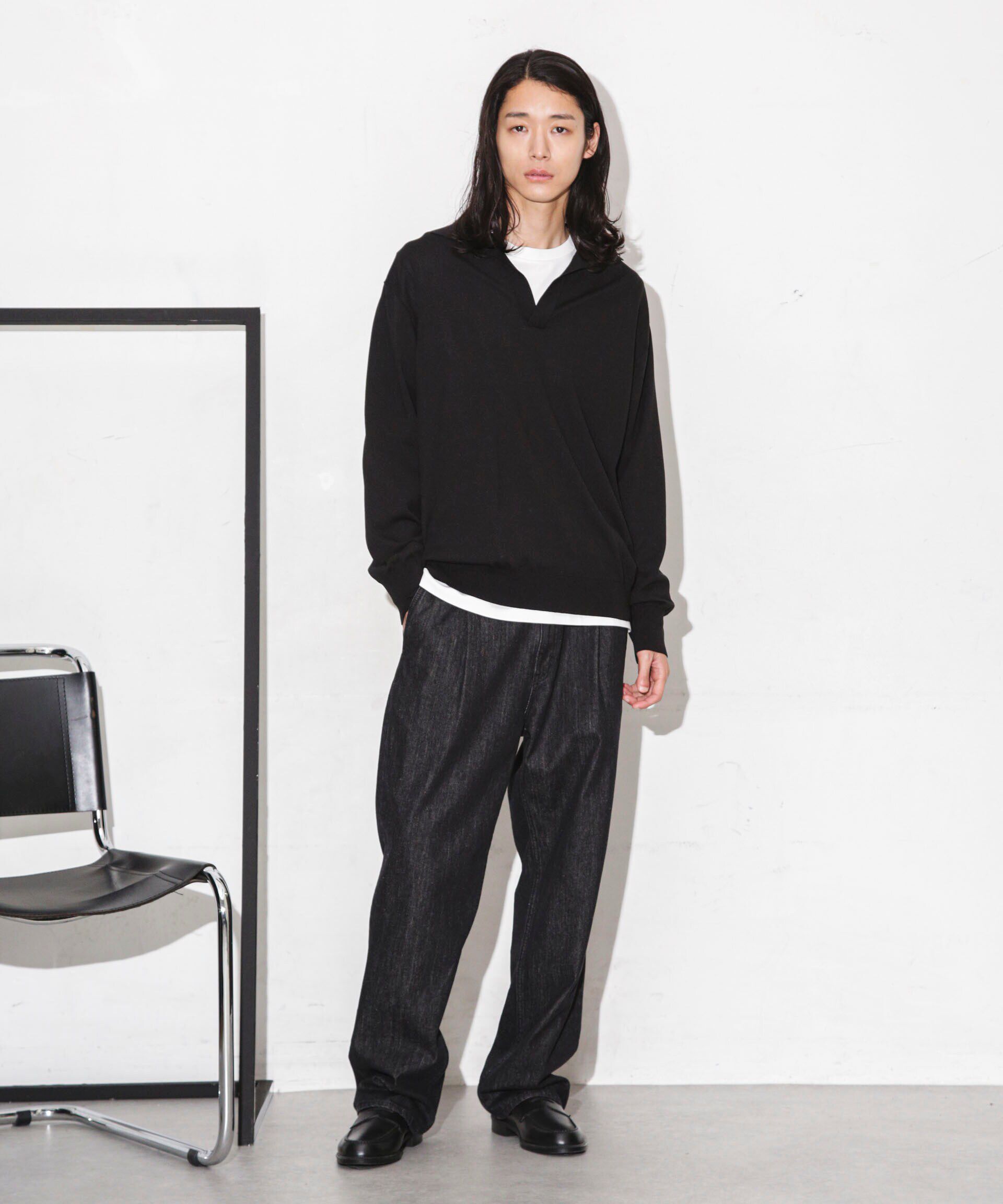 nano･universe「｢ESSENTIAL LINE｣天竺スキッパーポロ」|ニット・セーター|