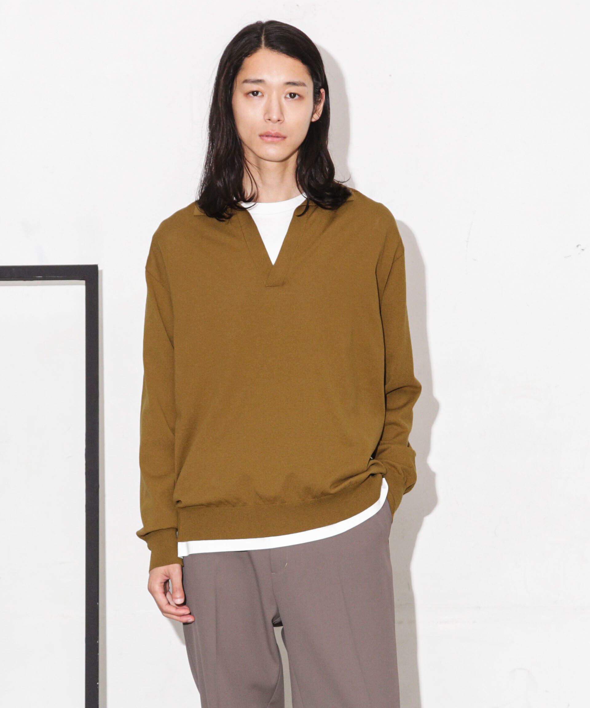 nano･universe「｢ESSENTIAL LINE｣天竺スキッパーポロ」|ニット・セーター|