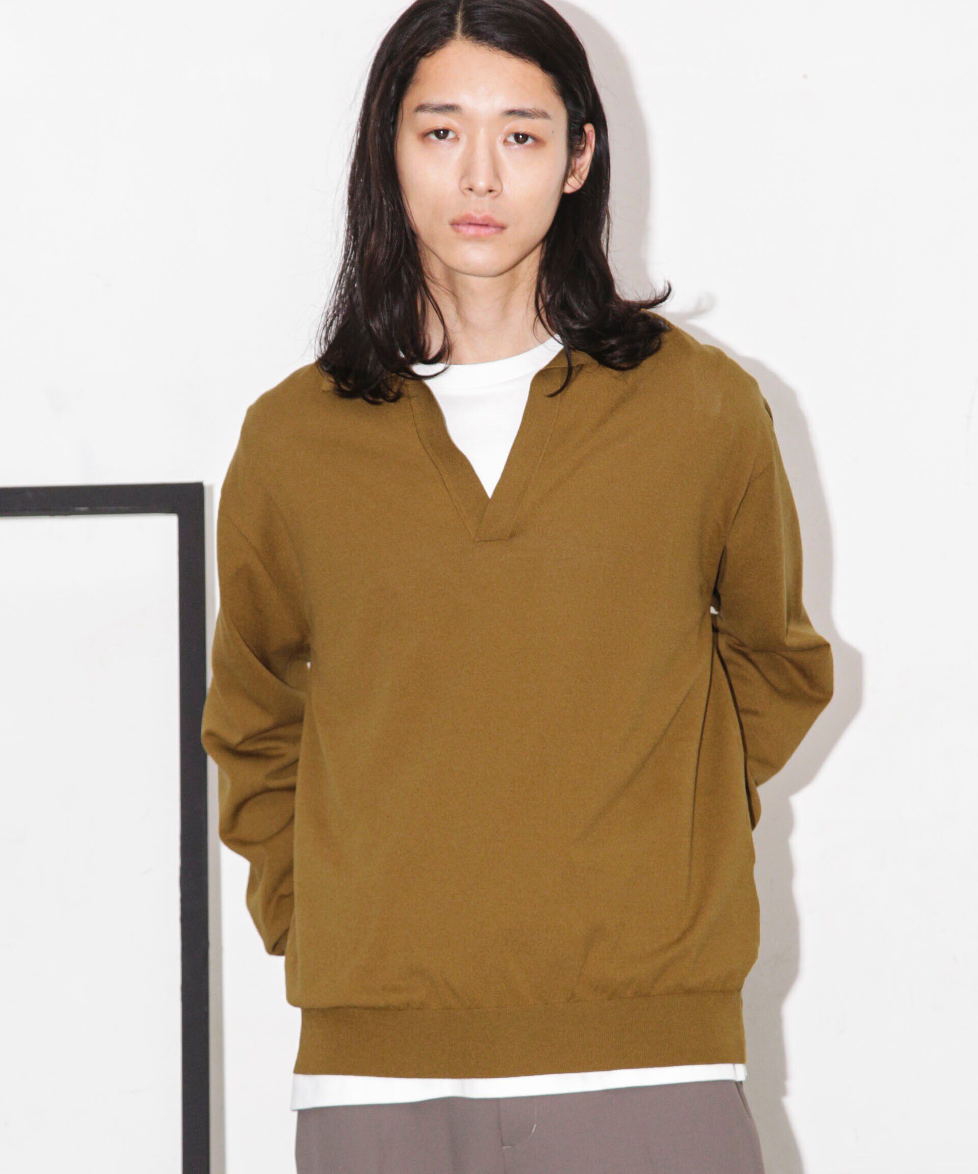 nano･universe「｢ESSENTIAL LINE｣天竺スキッパーポロ」|ニット・セーター|