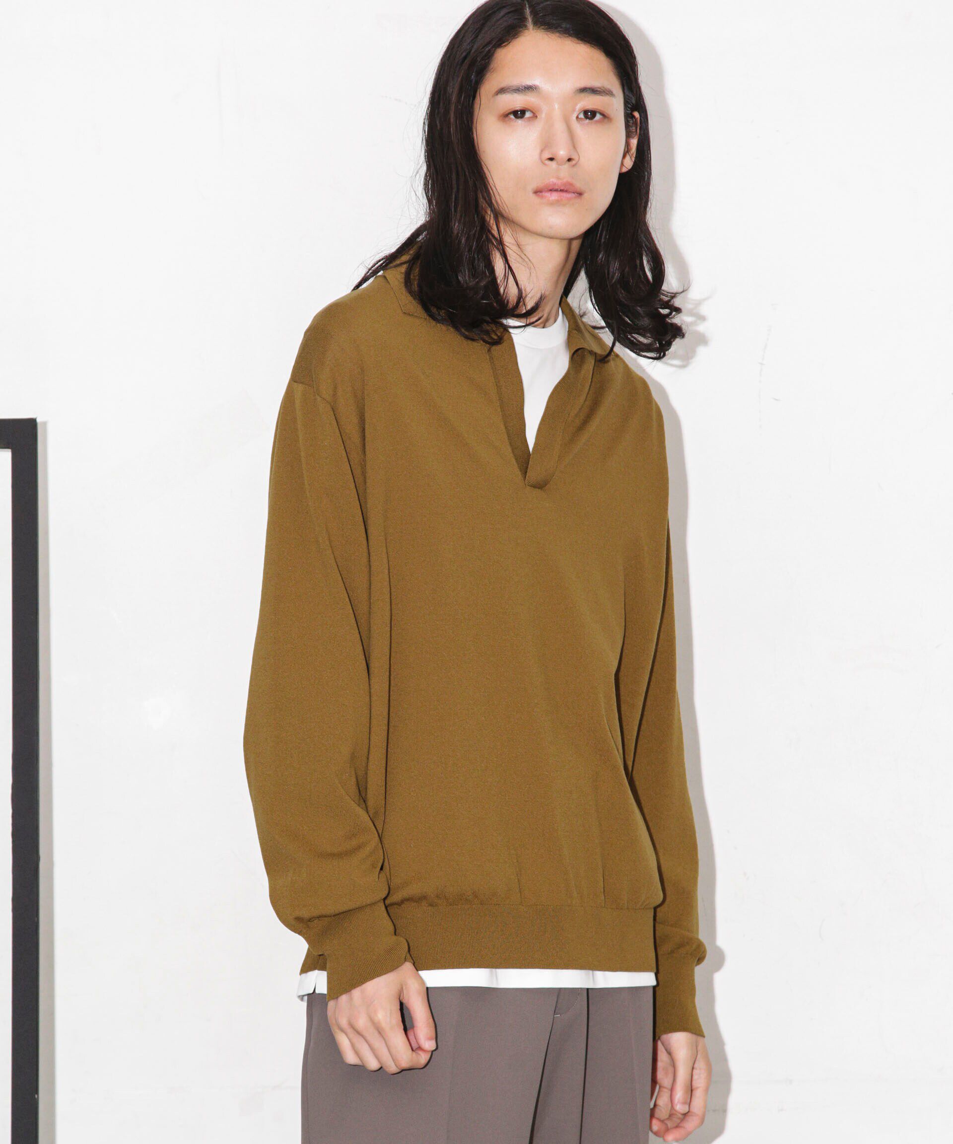 nano･universe「｢ESSENTIAL LINE｣天竺スキッパーポロ」|ニット・セーター|