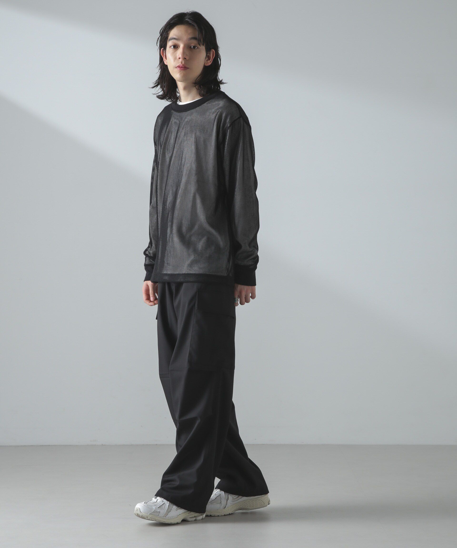 nano･universe「アンサンブルメッシュTシャツ 長袖」|Tシャツ・カットソー|