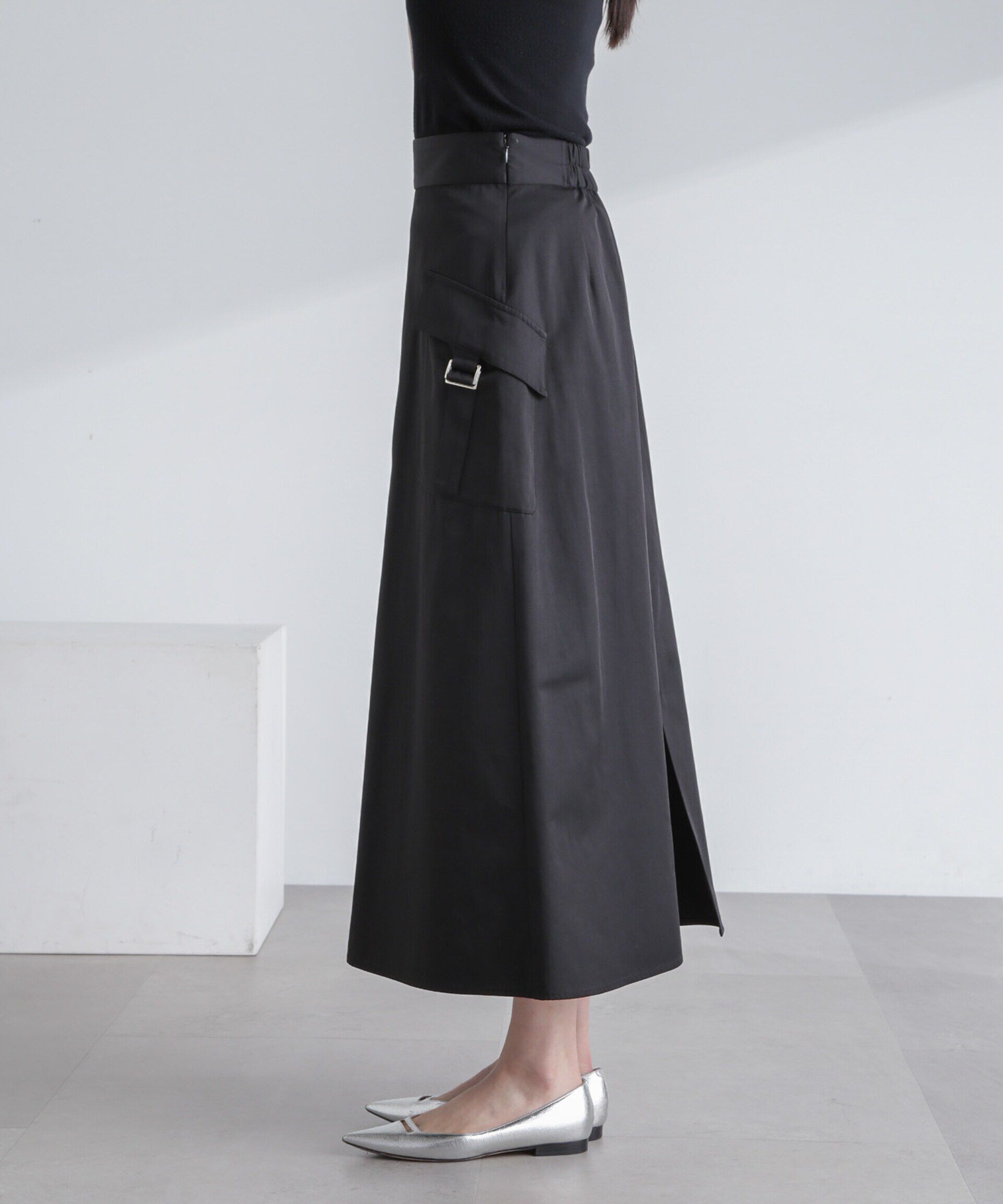 nano･universe「フラップポケットフレアスカート」|スカート|