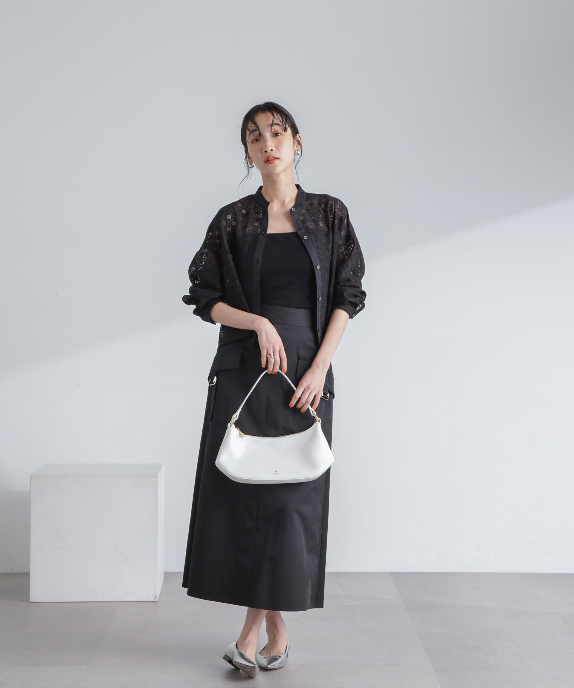 nano･universe「フラップポケットフレアスカート」|スカート|