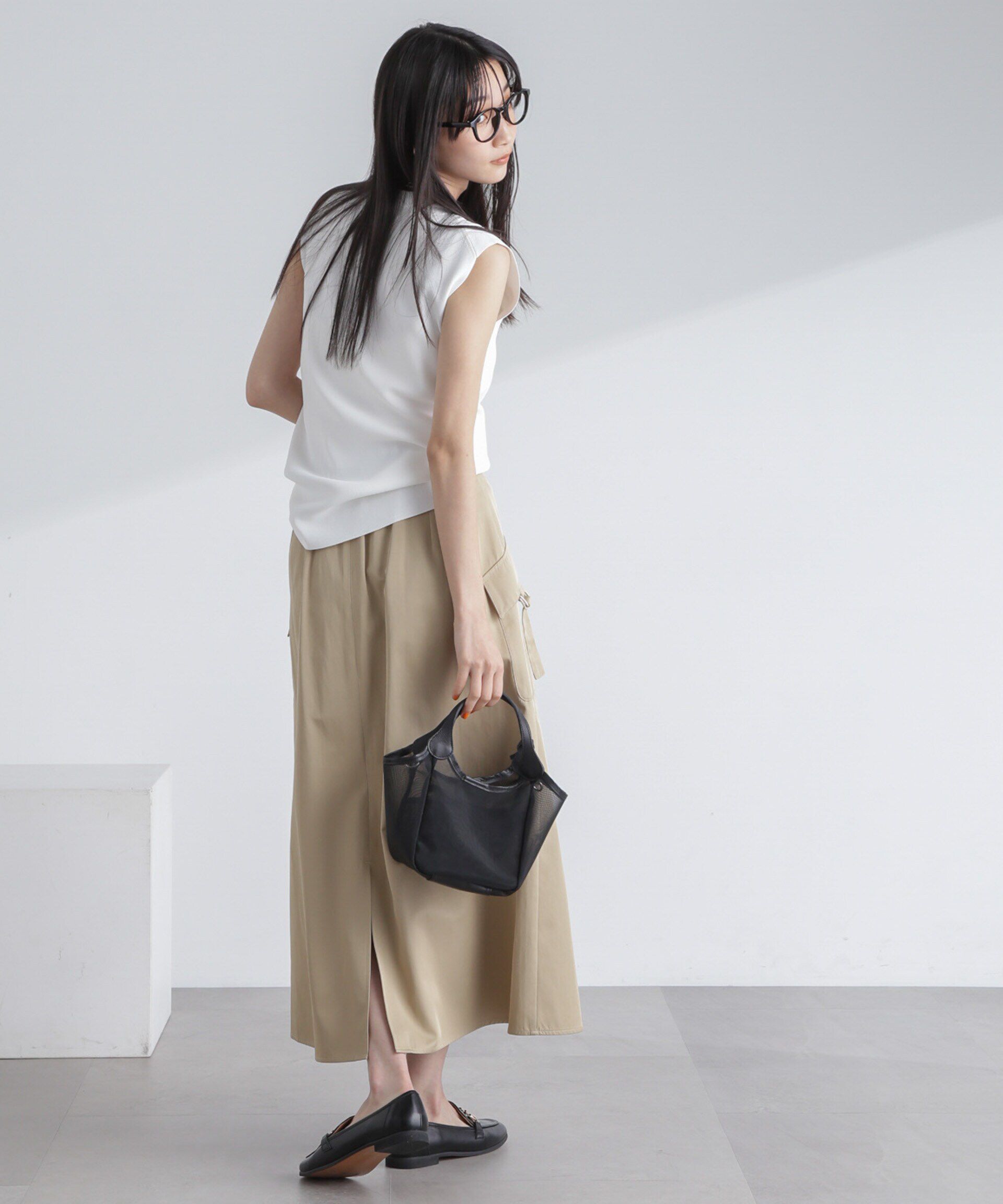 nano･universe「フラップポケットフレアスカート」|スカート|