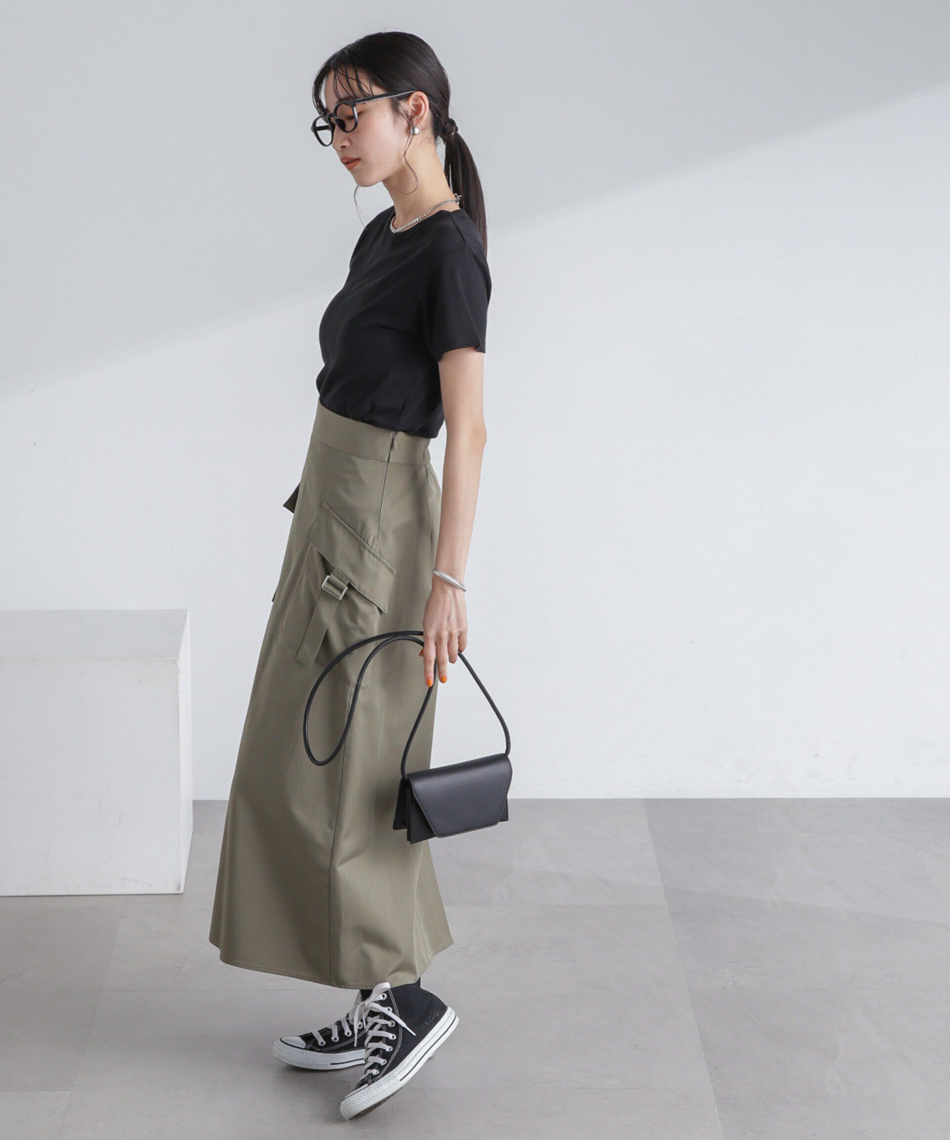 nano･universe「フラップポケットフレアスカート」|スカート|