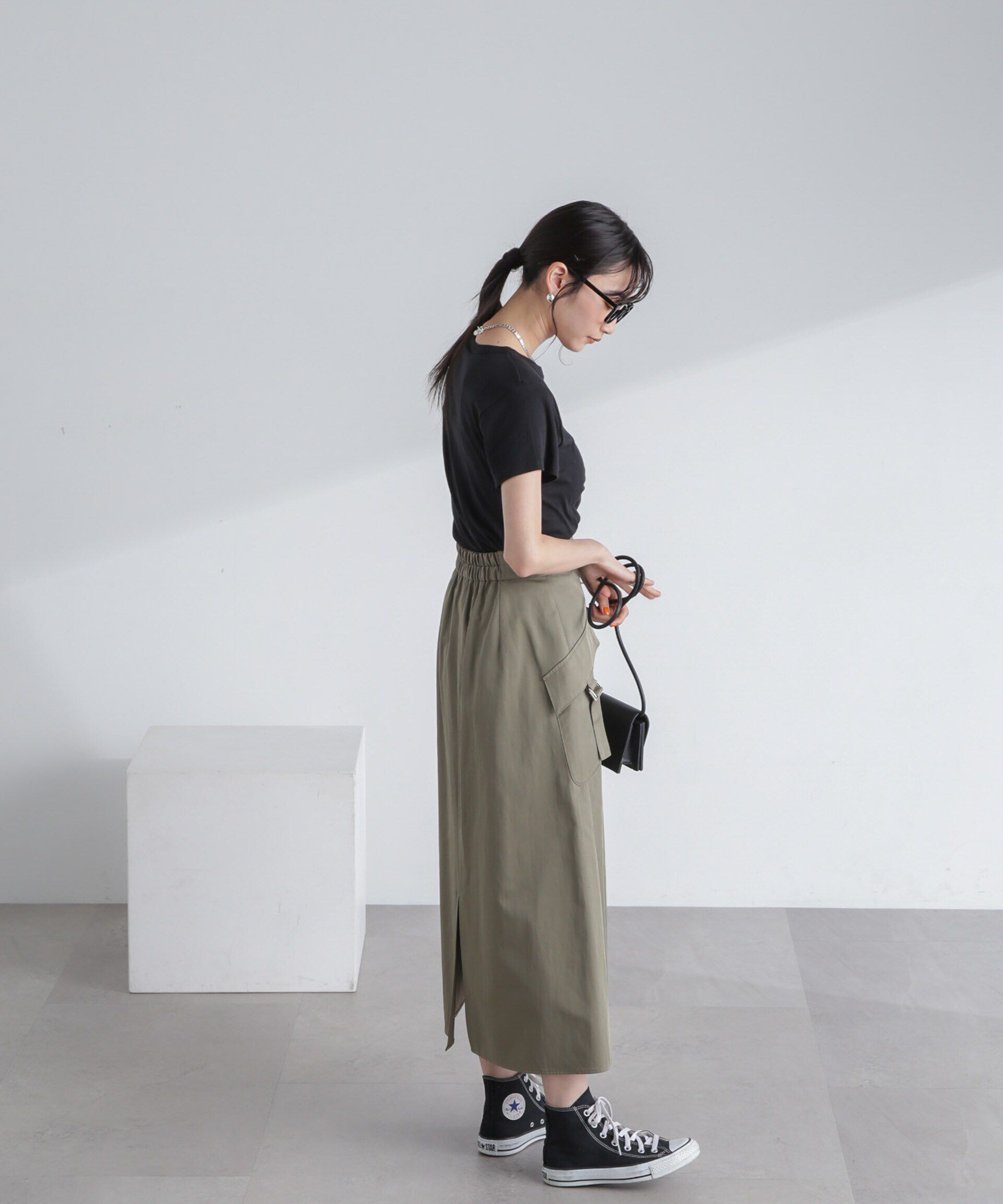 nano･universe「フラップポケットフレアスカート」|スカート|