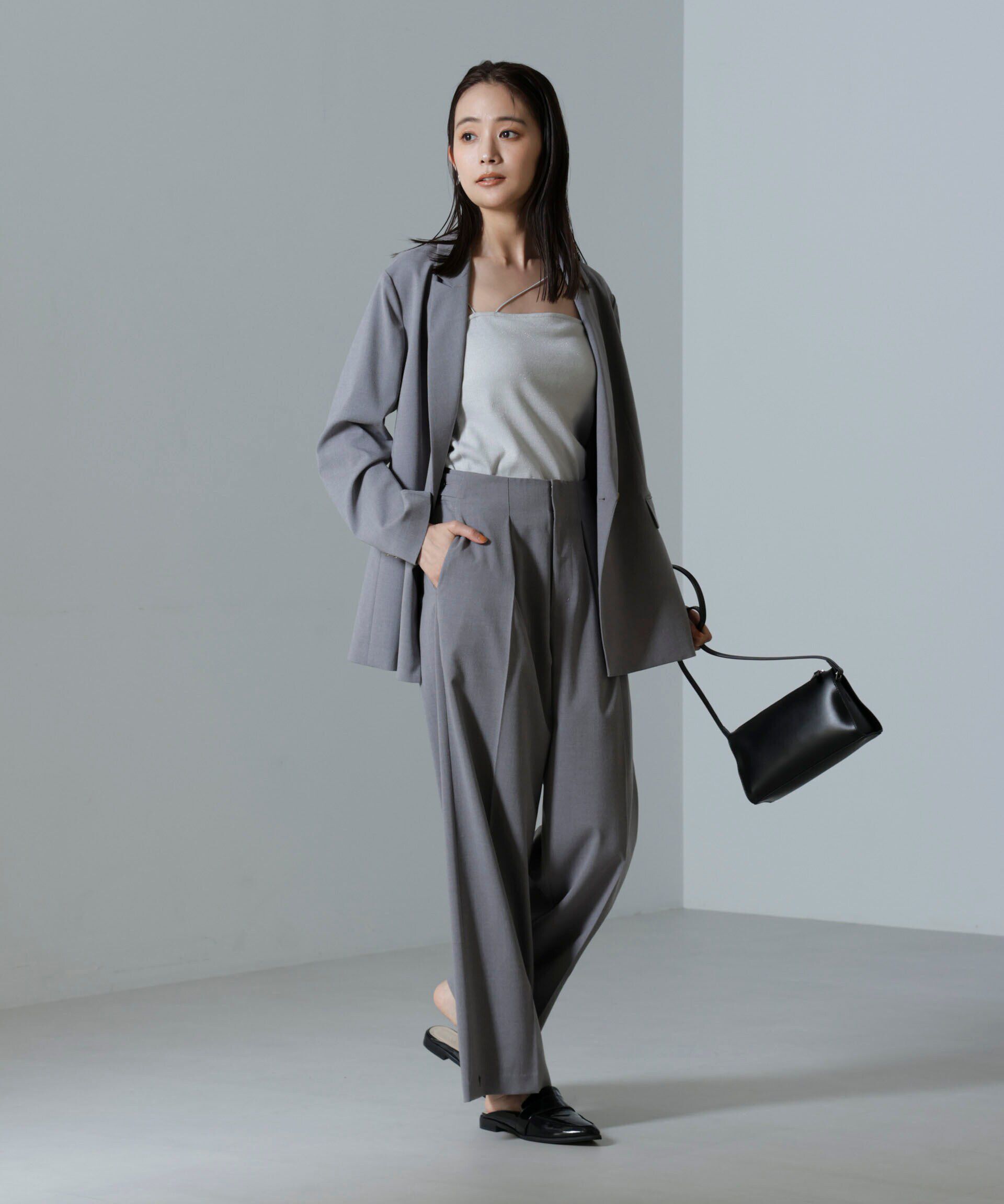 nano･universe「ドライウェザーストレッチ インタックワイドパンツ(セットアップ可)」|チノ|